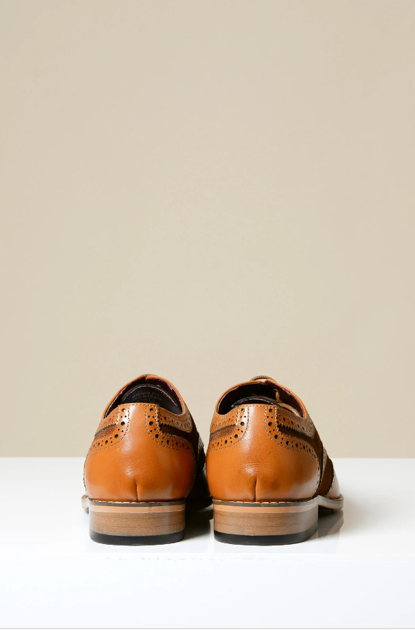 Bruine leren schoenen Marc Darcy Bradley - Wingtip brogue