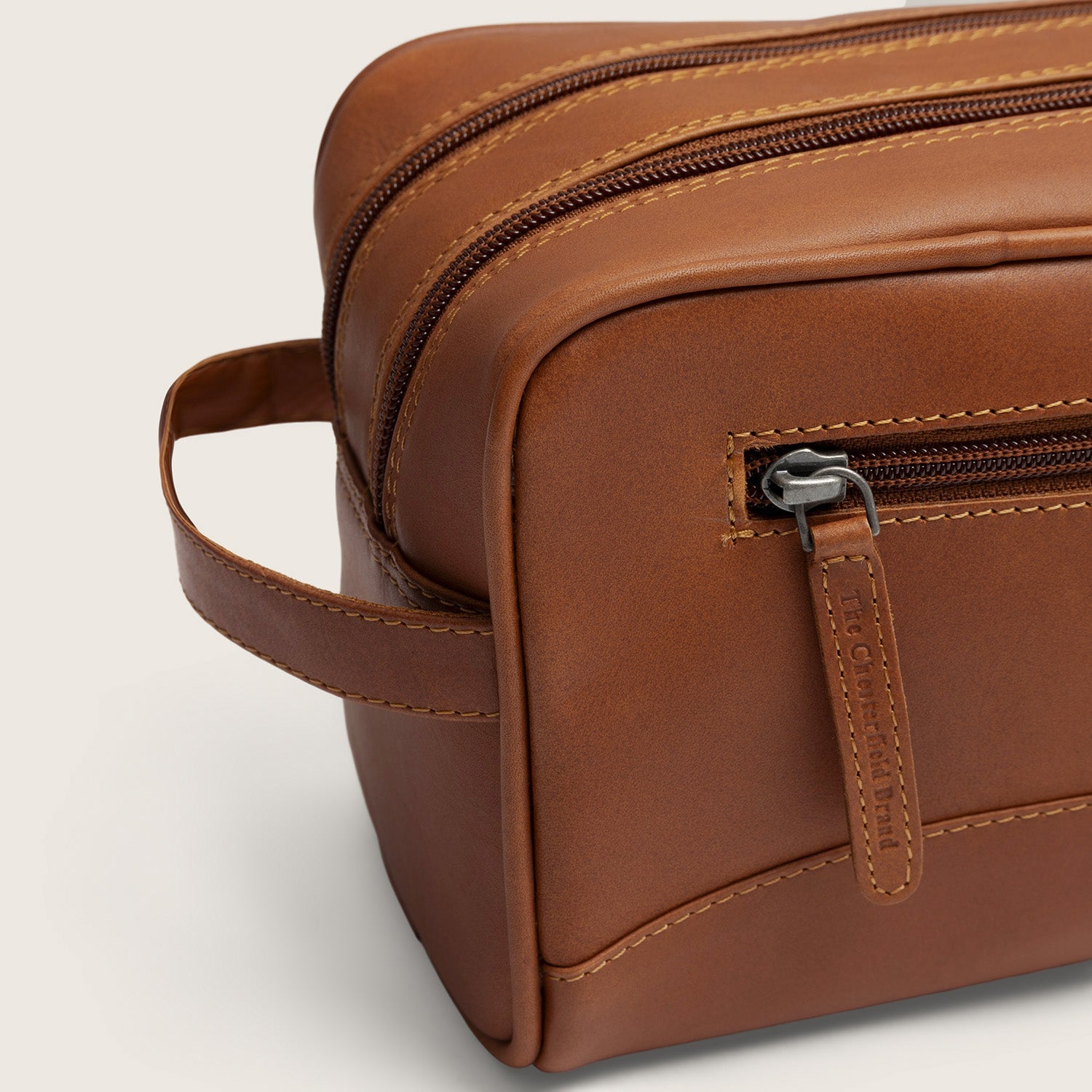 Leren Toilettas Cognac Stacey