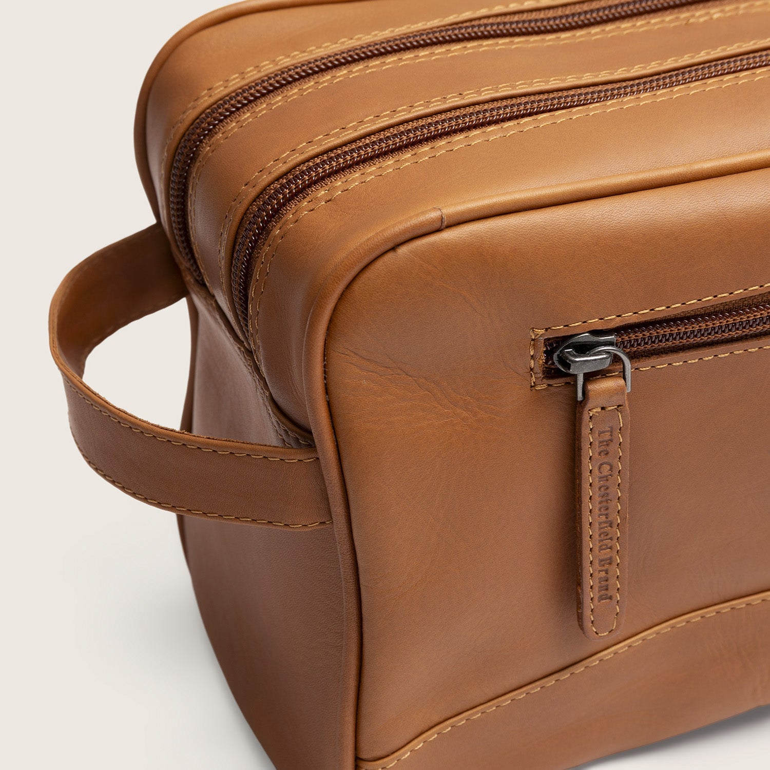 Leren Toilettas Cognac Stefan