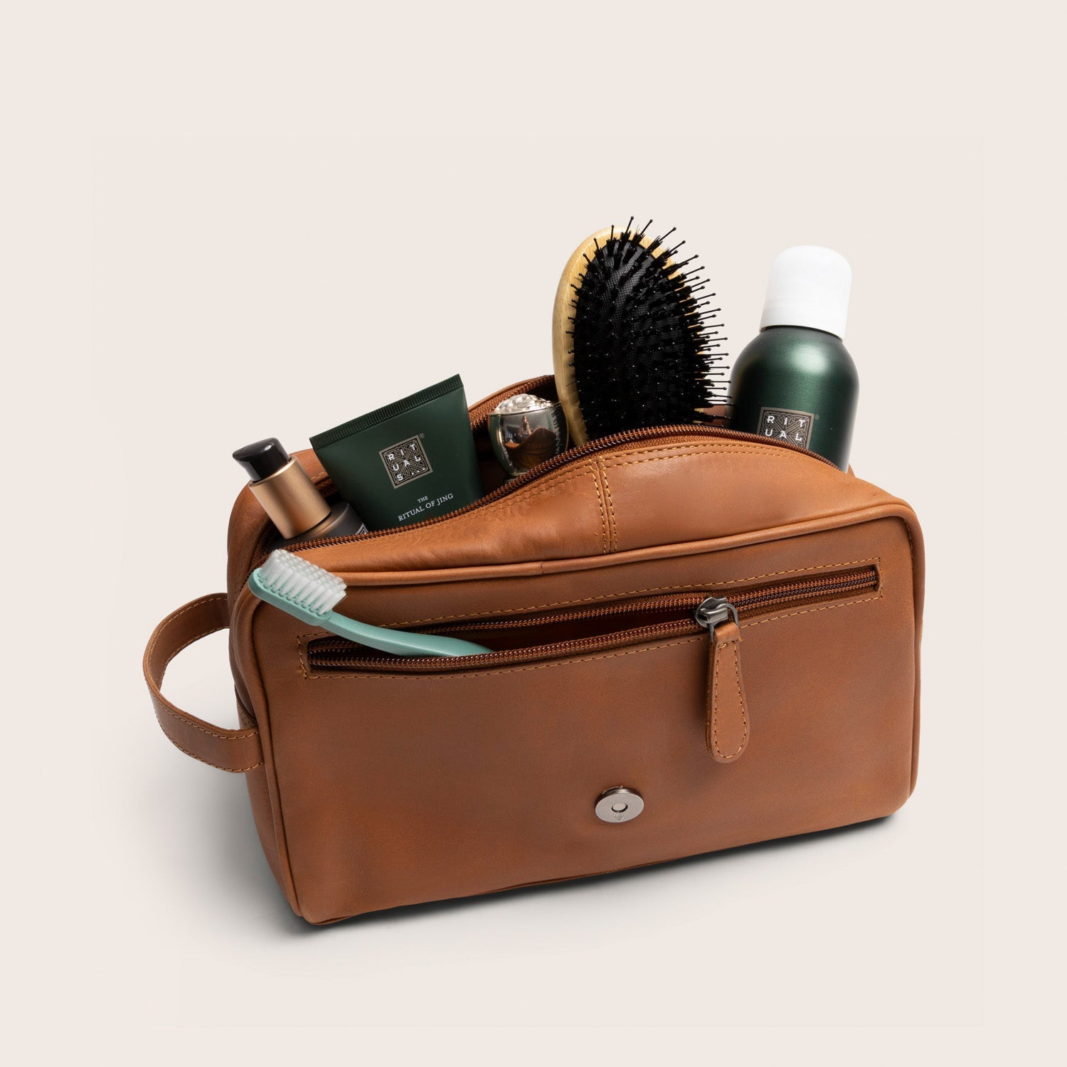 Leren Toilettas Cognac Rosario