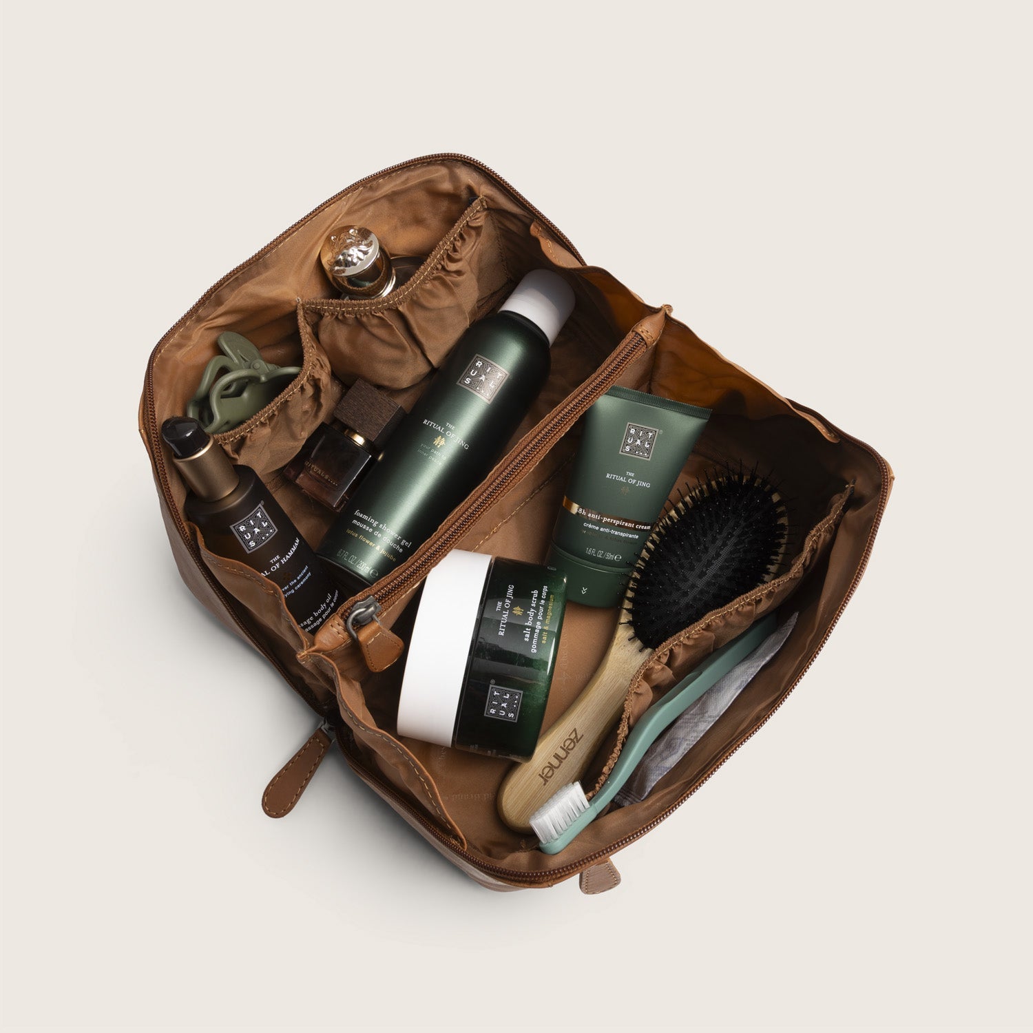 Leren Toilettas Cognac Elmia