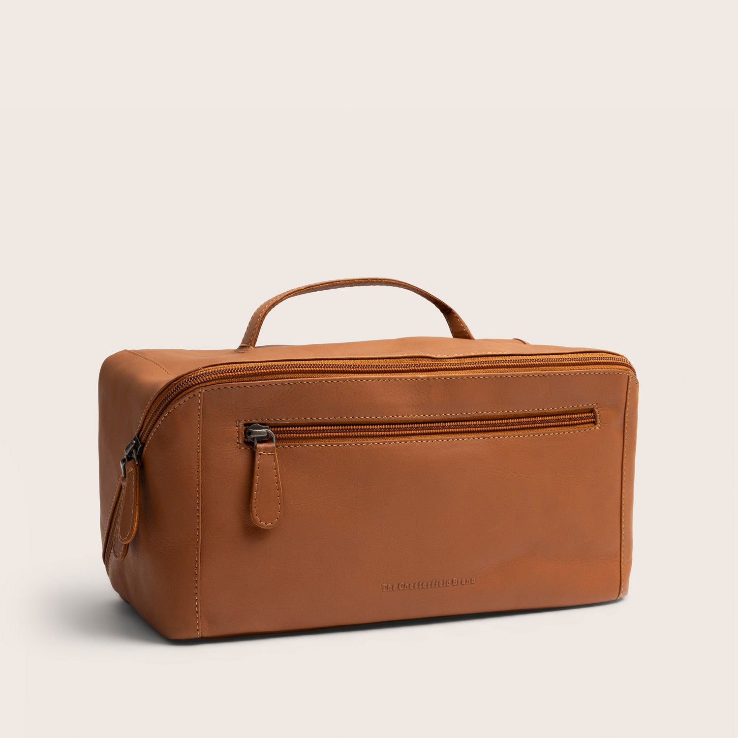 Leren Toilettas Cognac Trevia