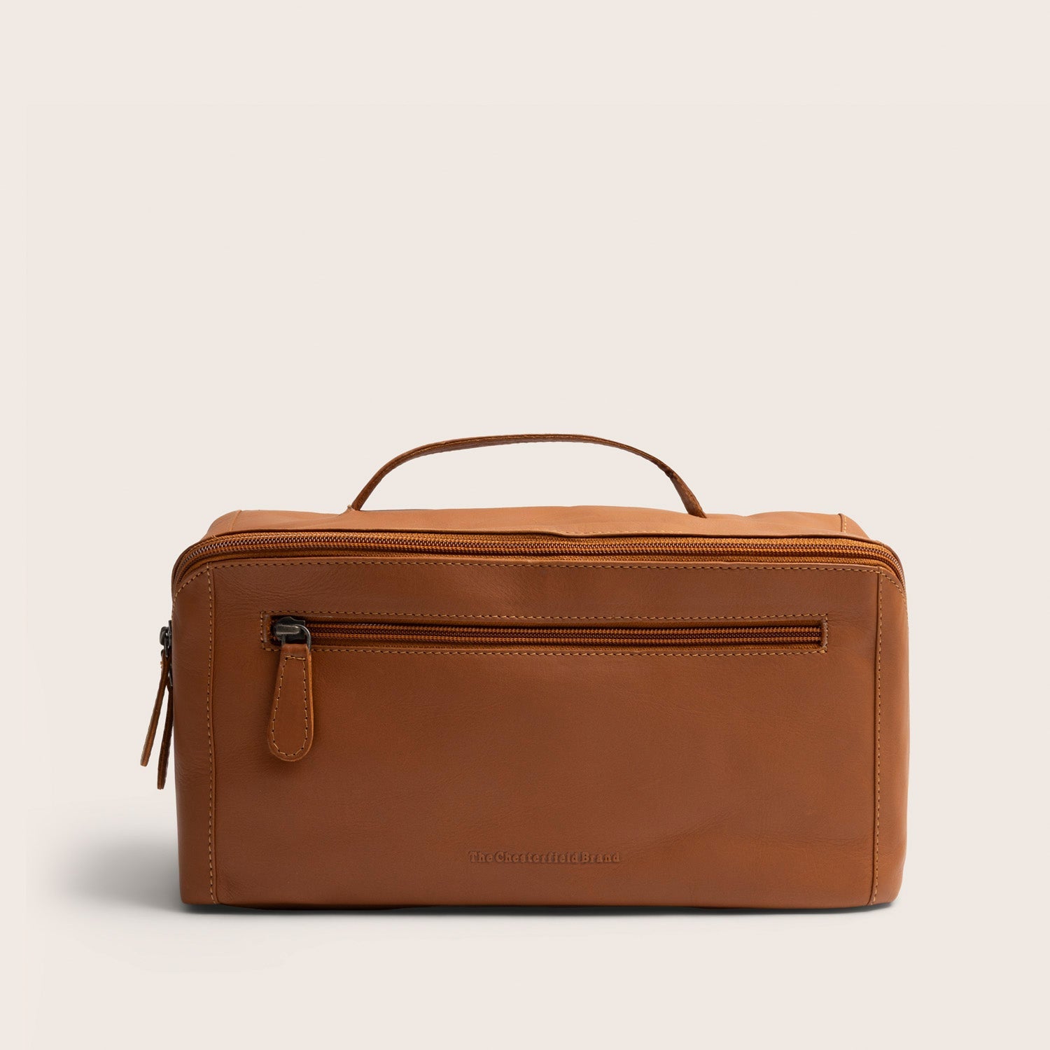 Leren Toilettas Cognac Trevia