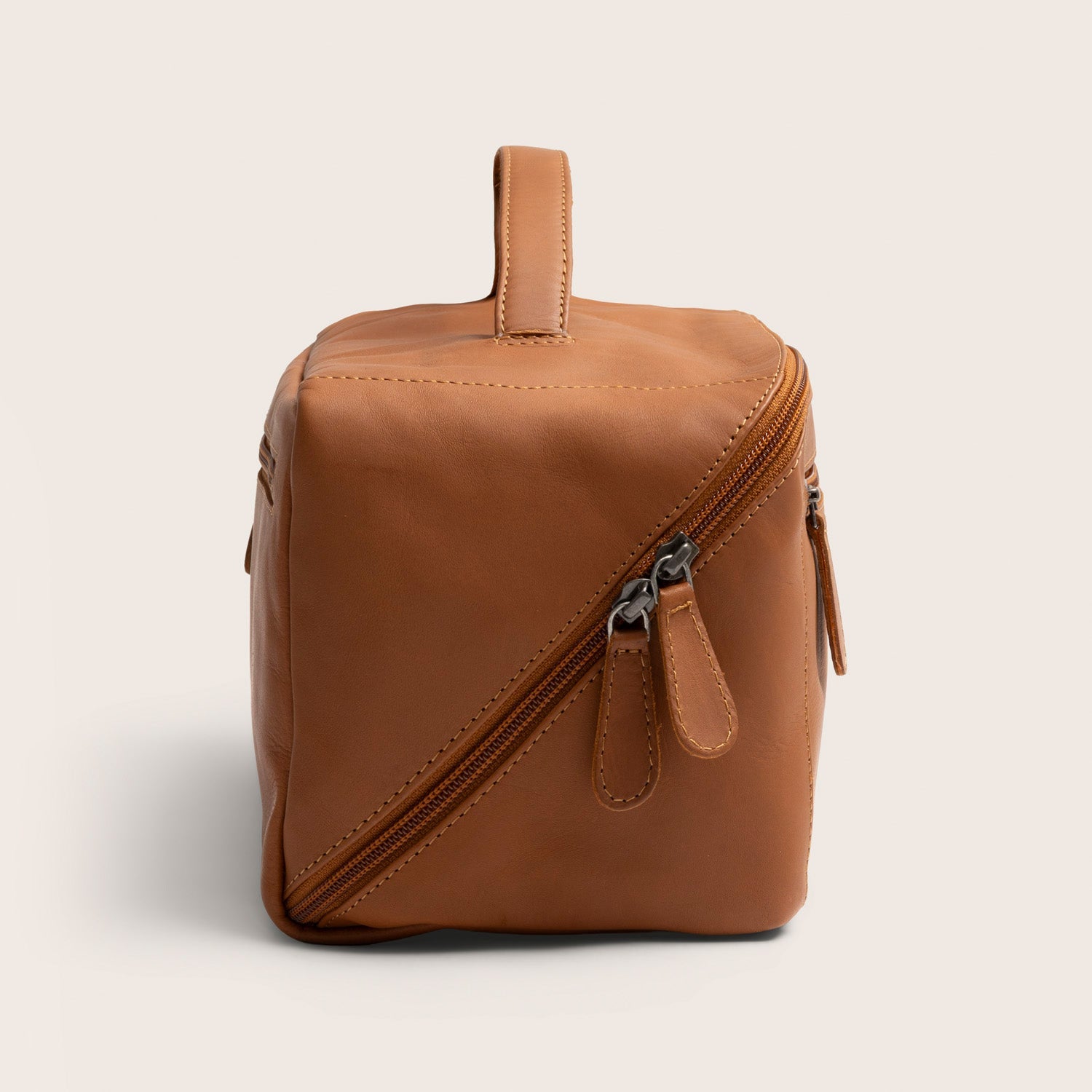 Leren Toilettas Cognac Trevia
