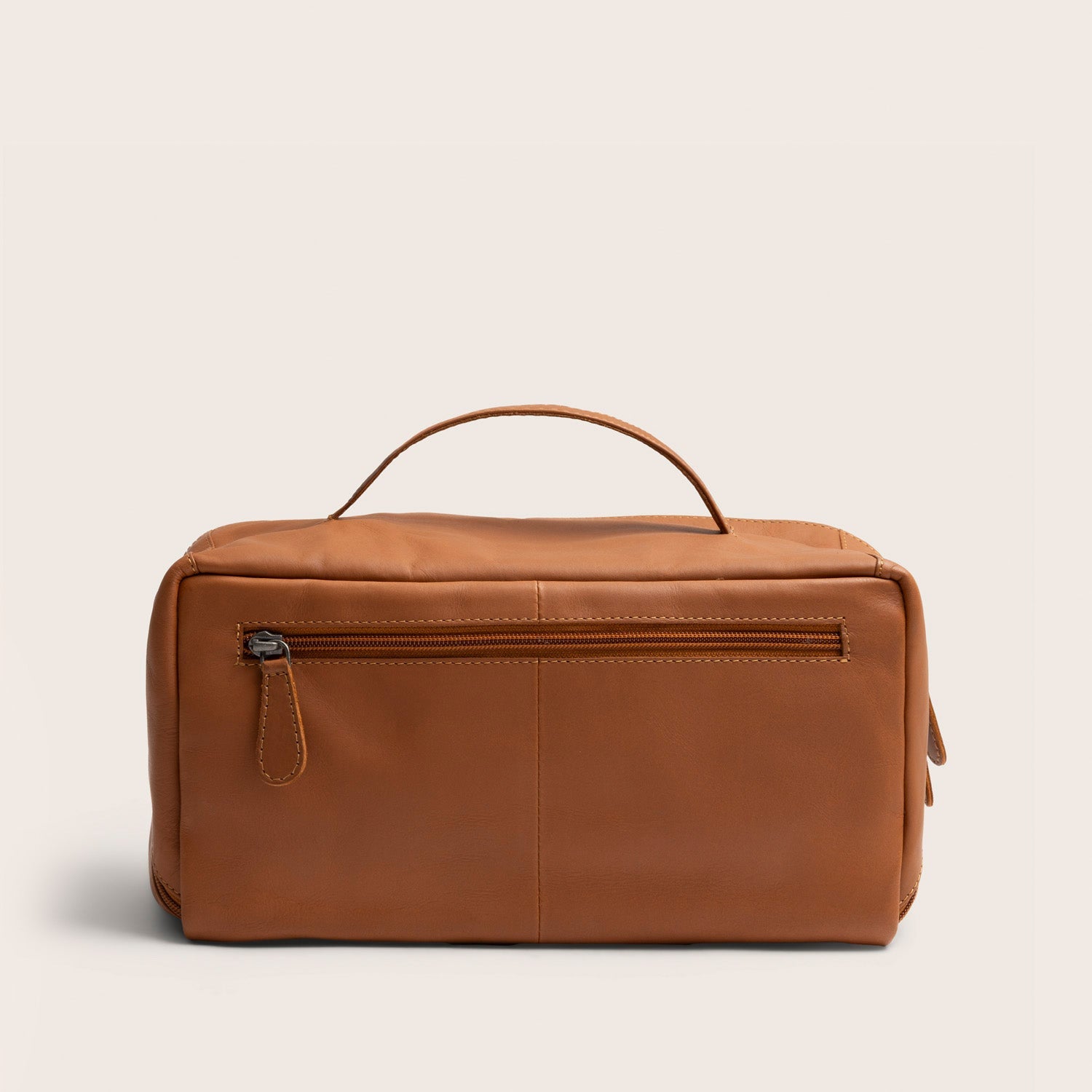 Leren Toilettas Cognac Trevia