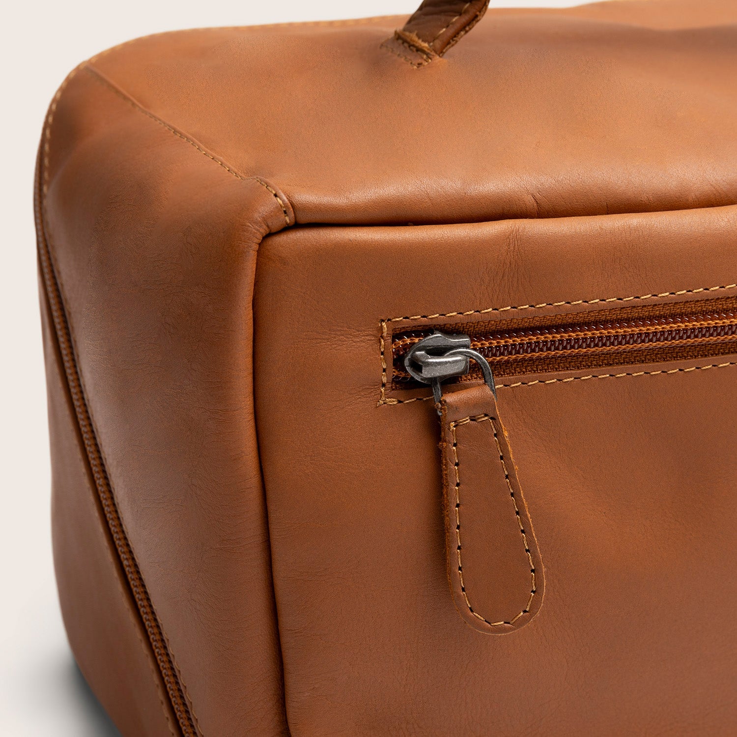 Leren Toilettas Cognac Trevia