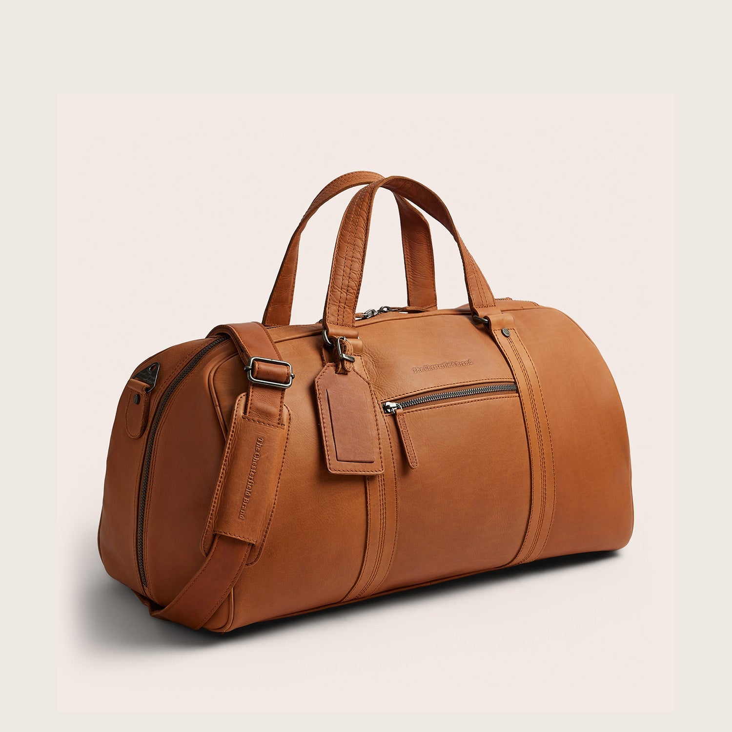 Leren Weekendtas Cognac Rivaro