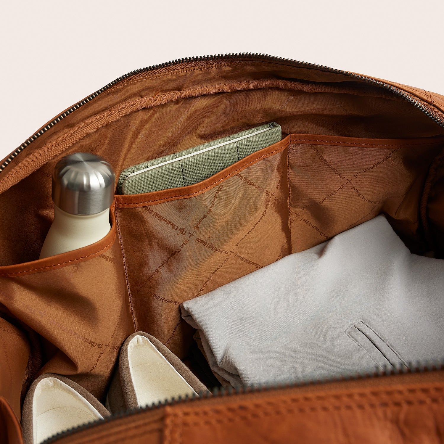 Leren Weekendtas Cognac Rivaro