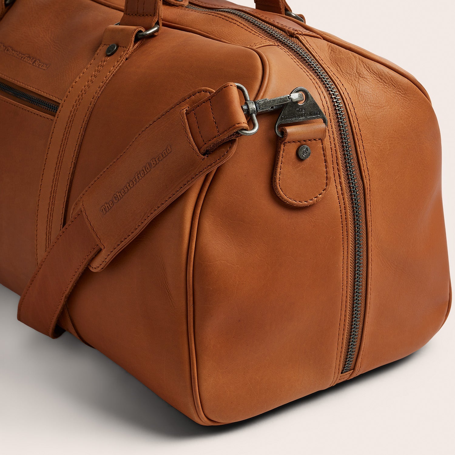 Leren Weekendtas Cognac Rivaro