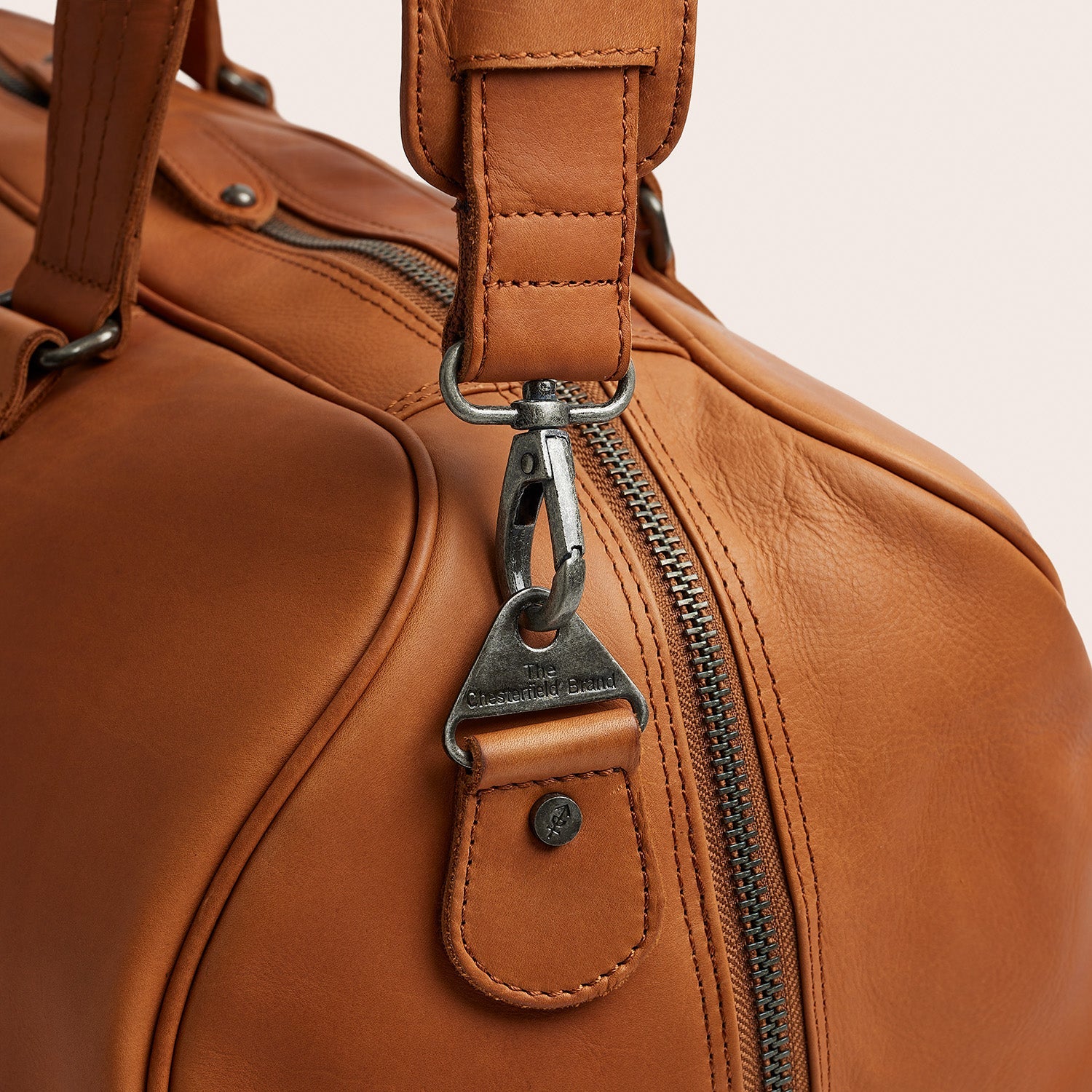 Leren Weekendtas Cognac Rivaro