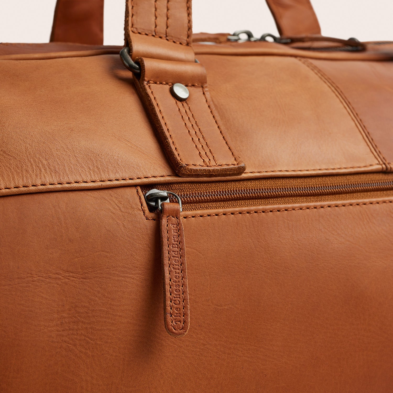 Leren Weekendtas Cognac Rivaro