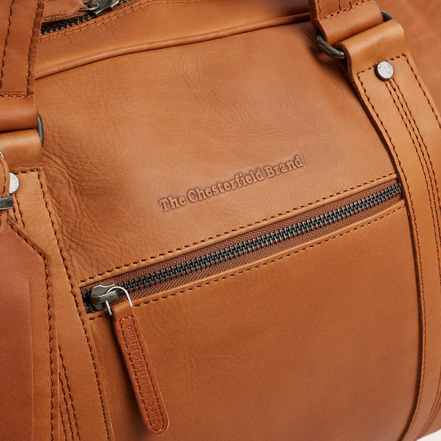 Leren Weekendtas Cognac Rivaro