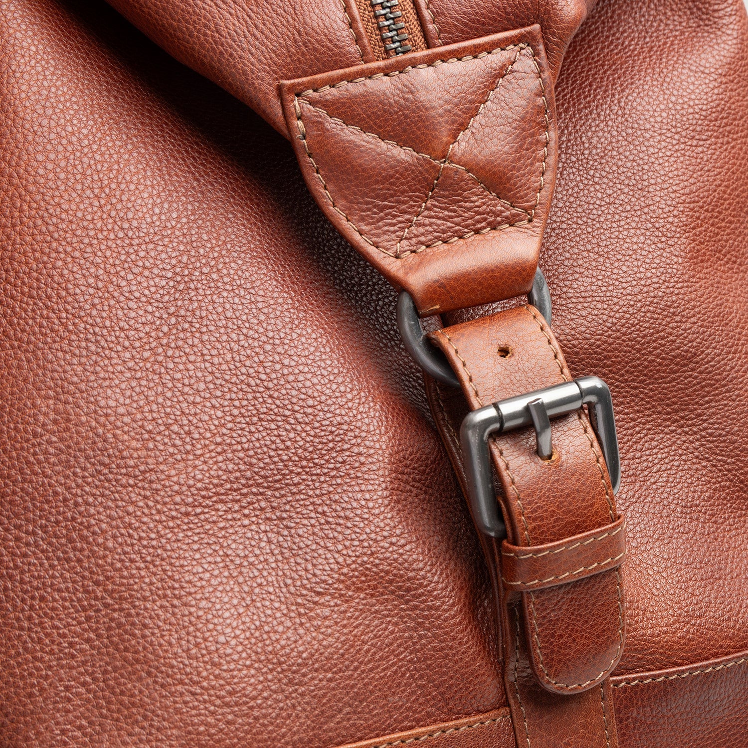 Leren Weekendtas Cognac Amaris