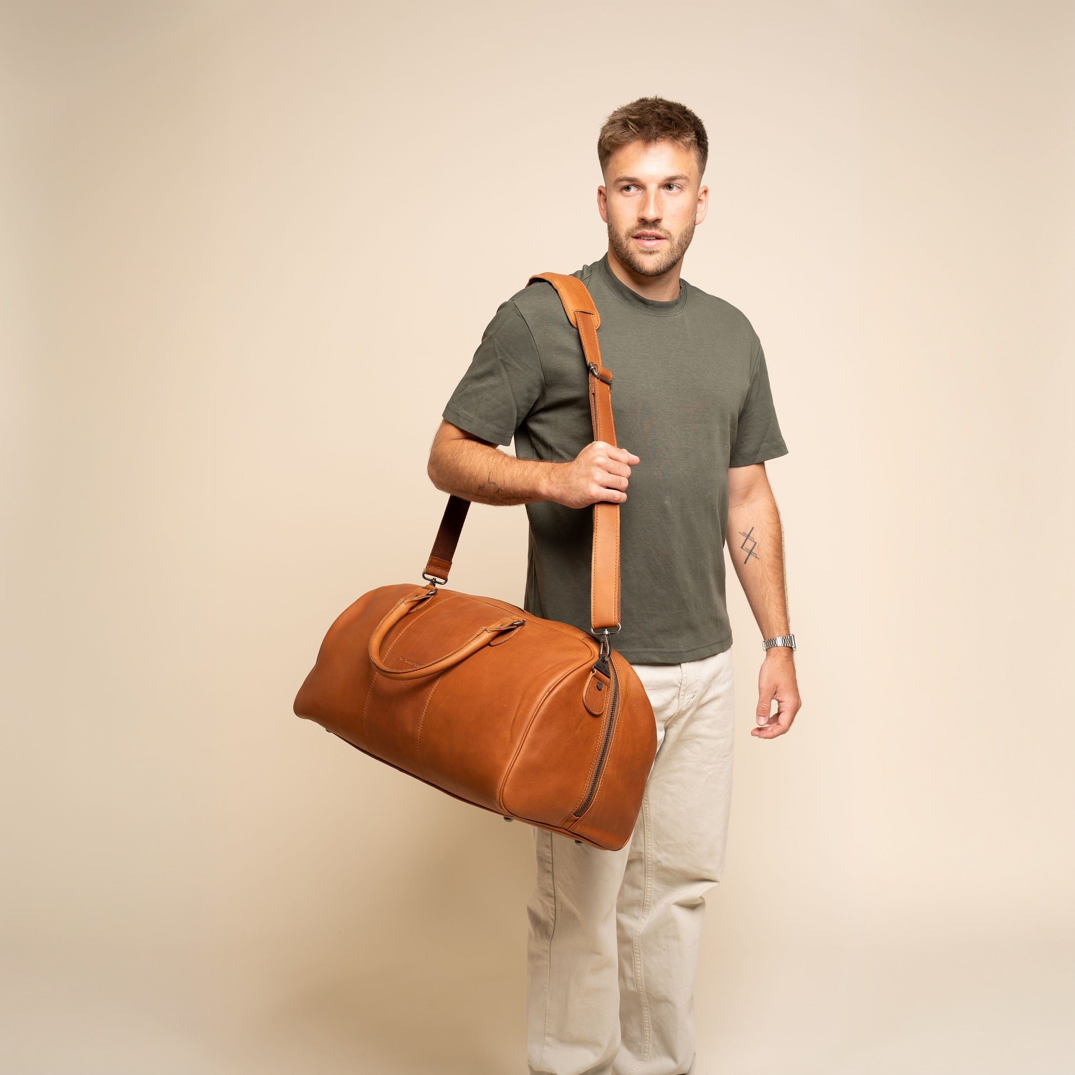 Leren Weekendtas Cognac William-II