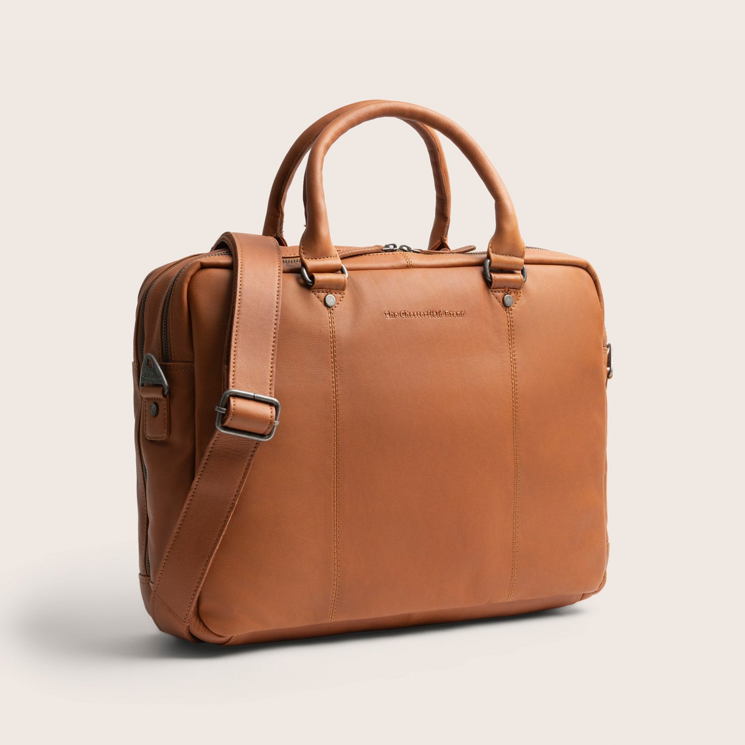 Leren Laptoptas Cognac Boston