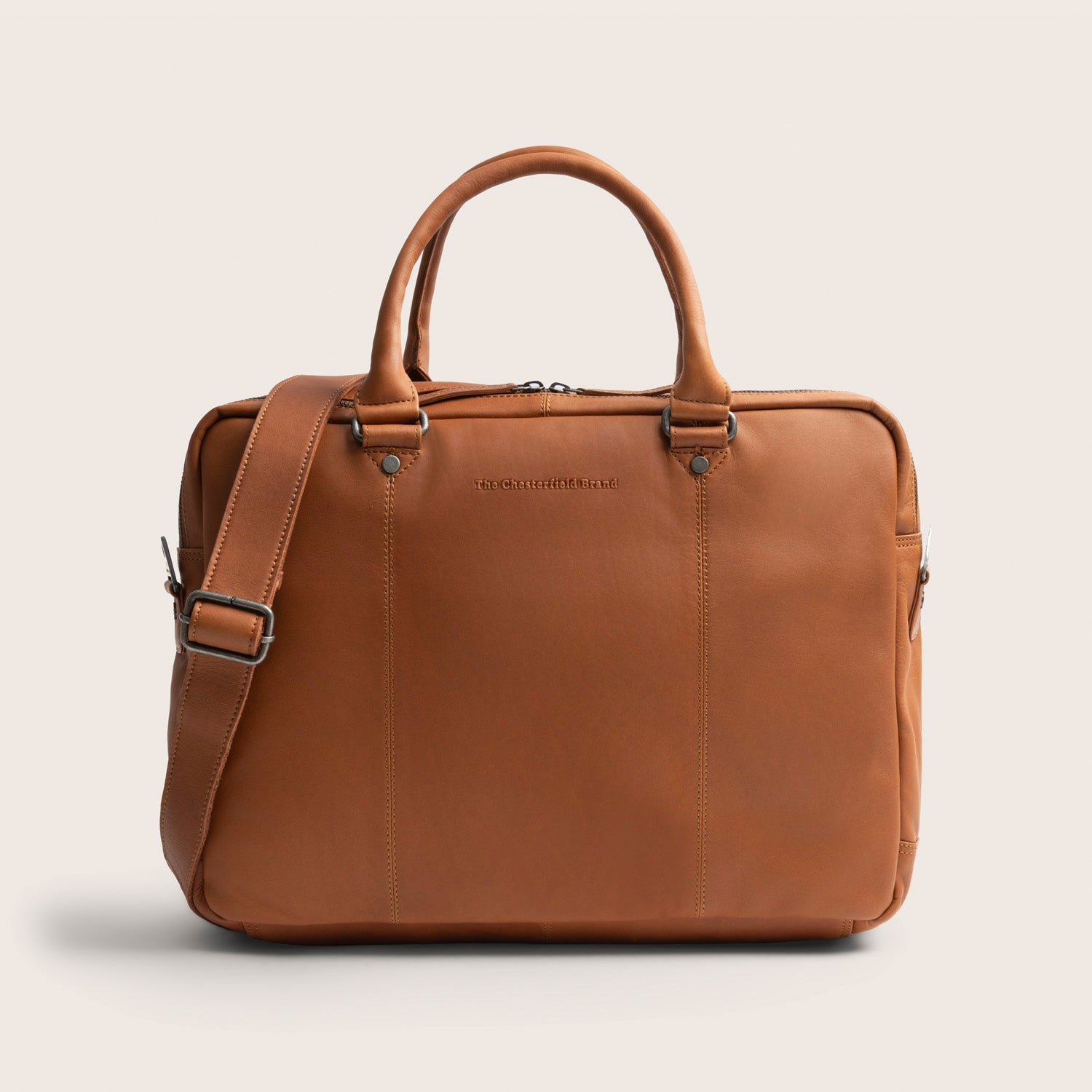 Leren Laptoptas Cognac Boston