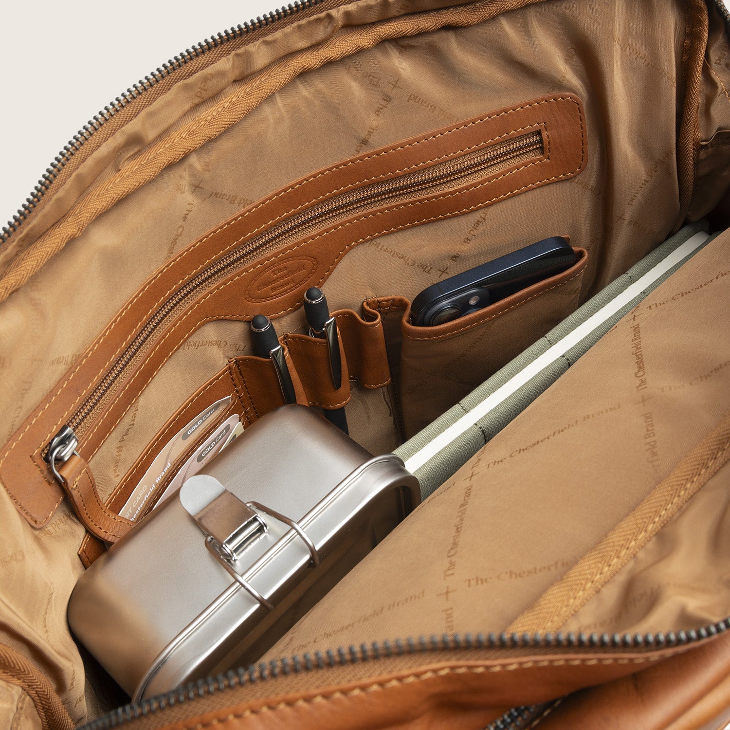 Leren Laptoptas Cognac Boston