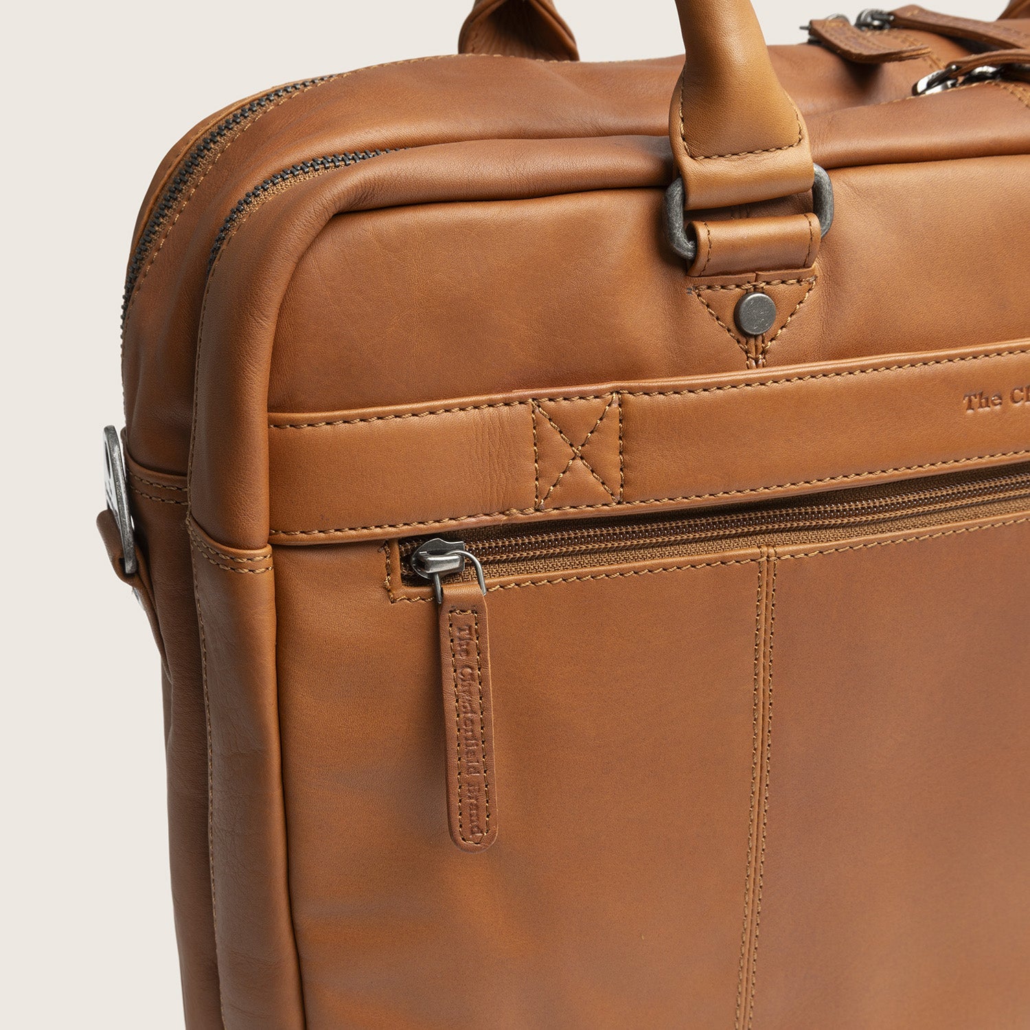 Leren Laptoptas Cognac Boston