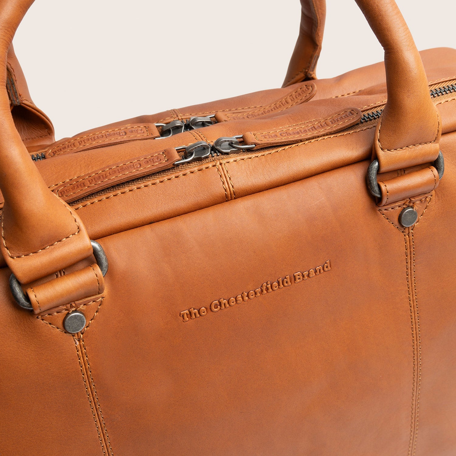 Leren Laptoptas Cognac Boston