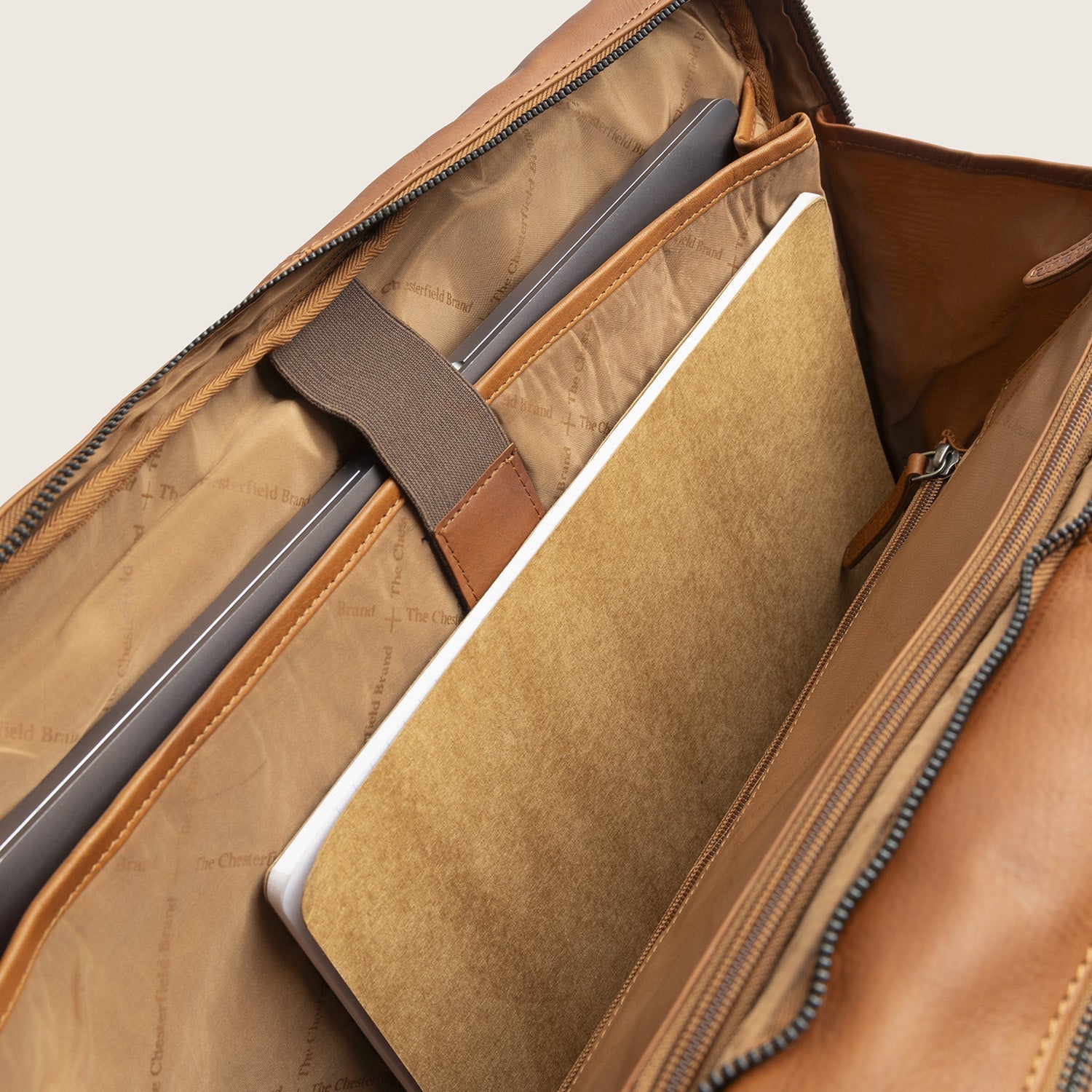 Leren Laptoptas Cognac Boston