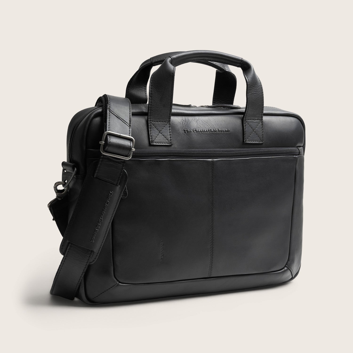 Leren Laptoptas Zwart Calvi