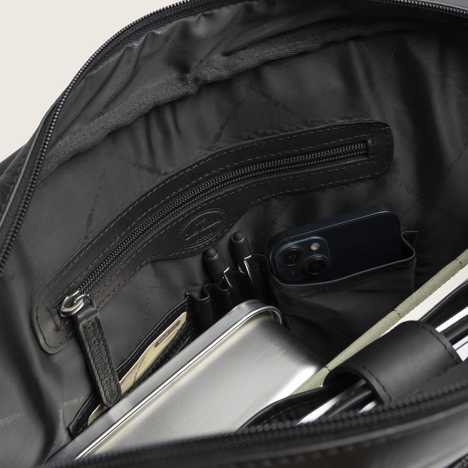 Leren Laptoptas Zwart Calvi