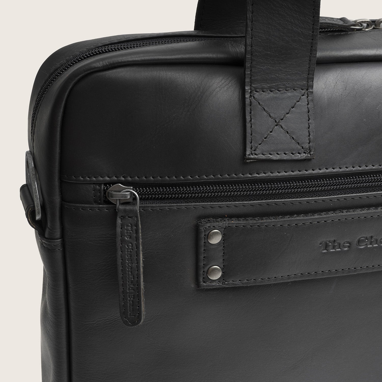 Leren Laptoptas Zwart Calvi