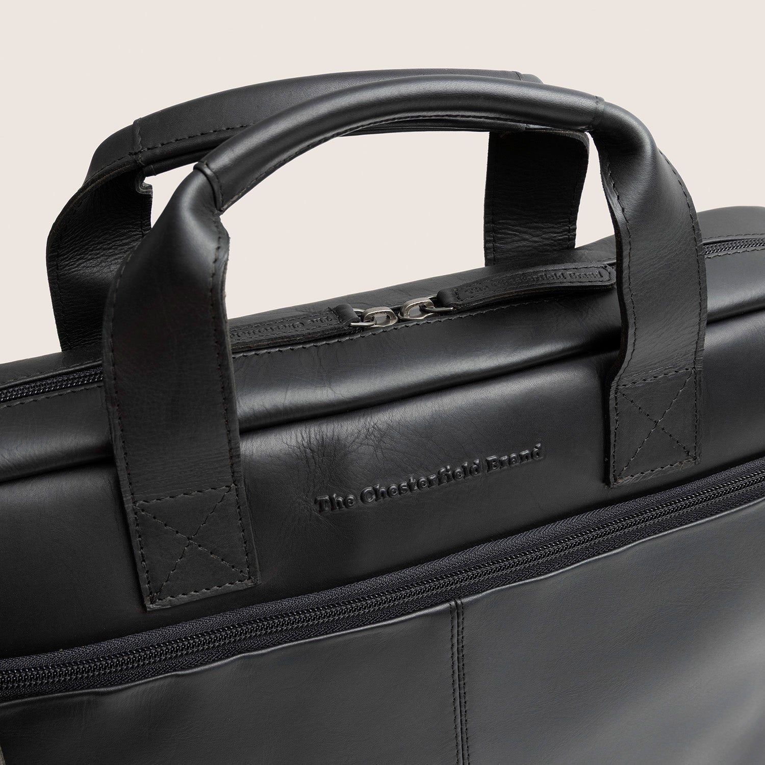 Leren Laptoptas Zwart Calvi