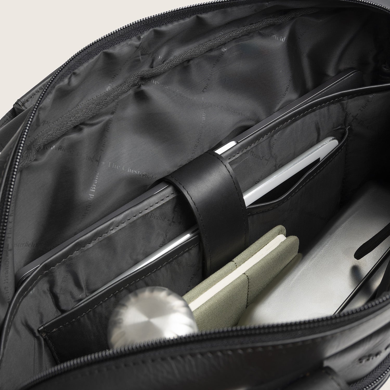 Leren Laptoptas Zwart Calvi