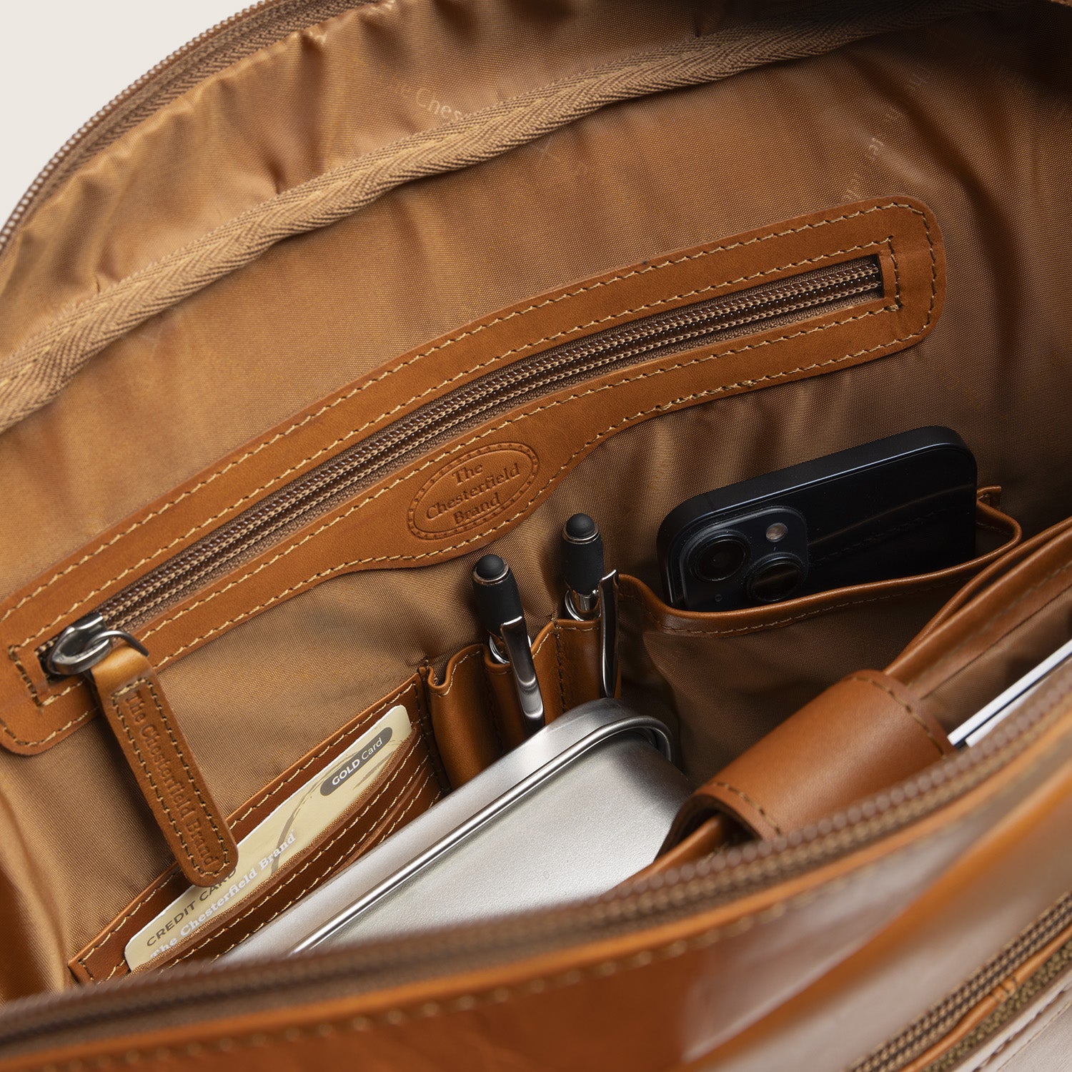 Leren Laptoptas Cognac Calvi
