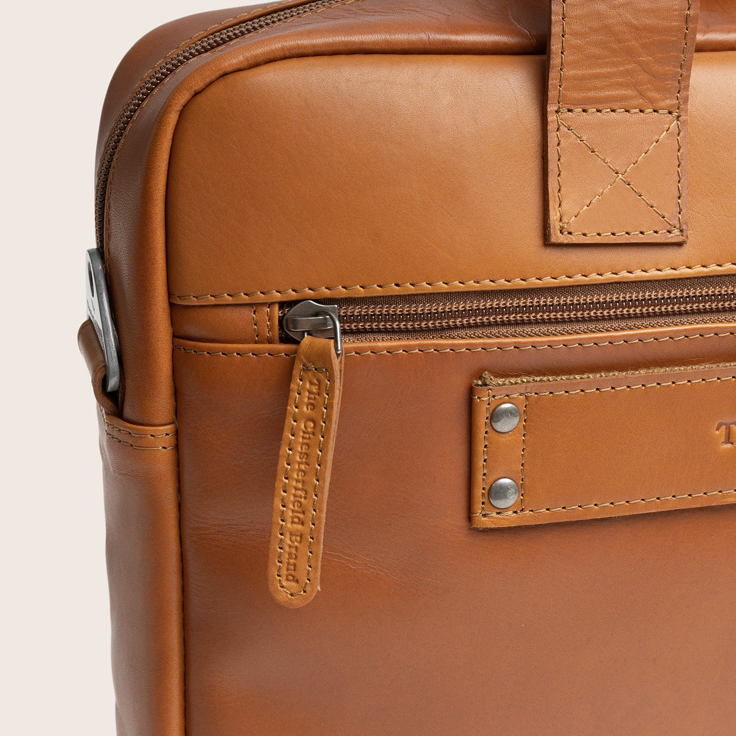 Leren Laptoptas Cognac Calvi