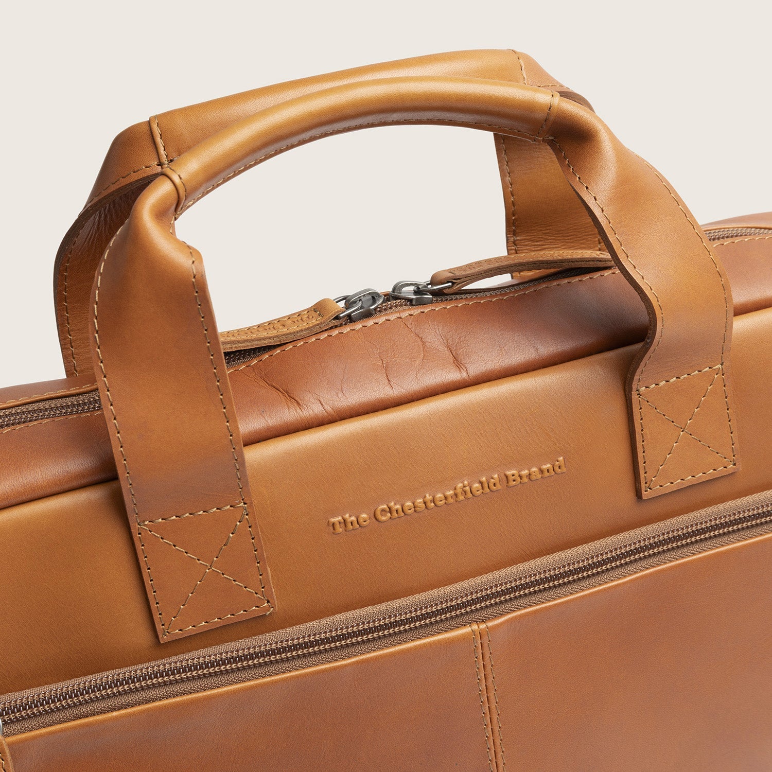 Leren Laptoptas Cognac Calvi