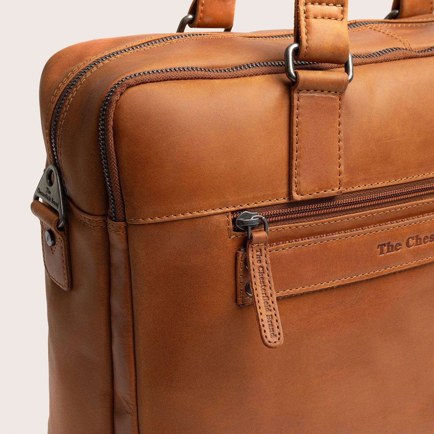 Leren Laptoptas Cognac Misha