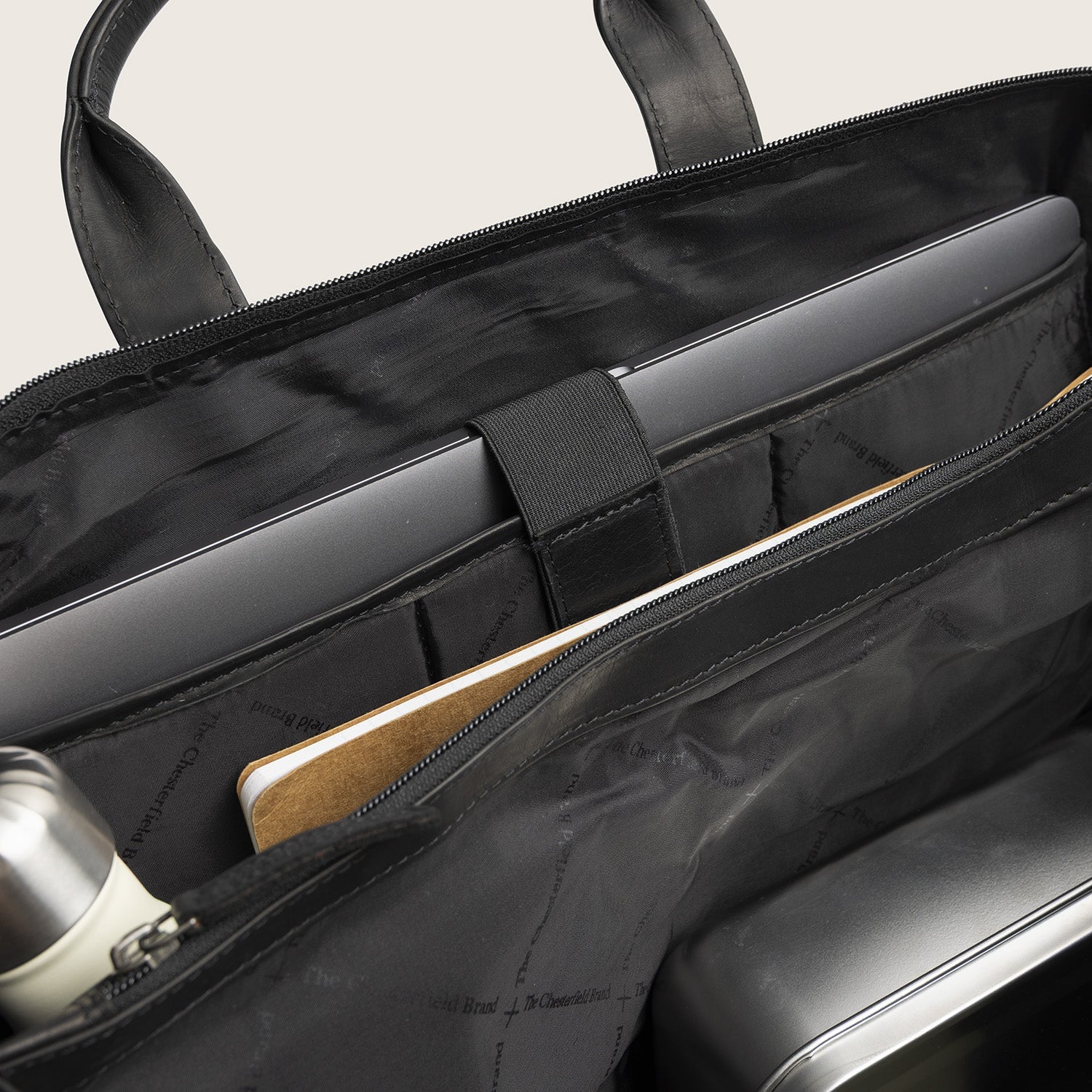 Leren Laptoptas Zwart Levanto