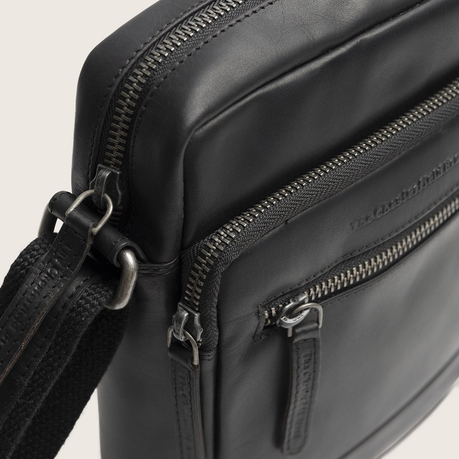 Leren Crossbody Tas Zwart Birmingham