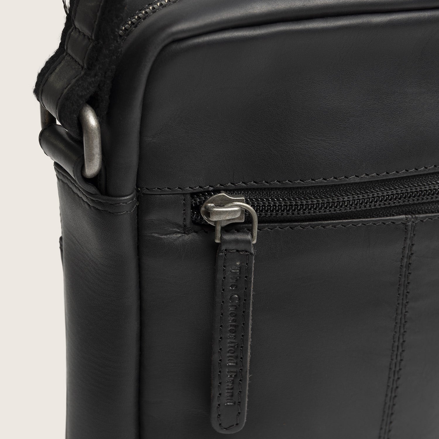 Leren Crossbody Tas Zwart Birmingham