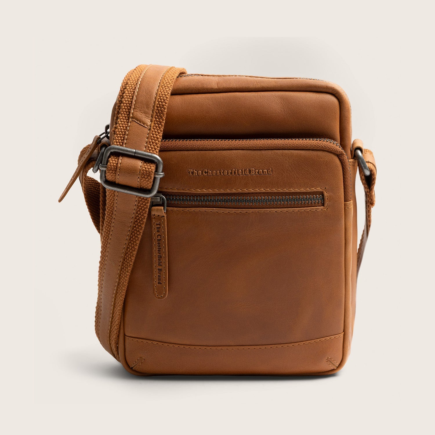 Leren Crossbody Tas Cognac Birmingham