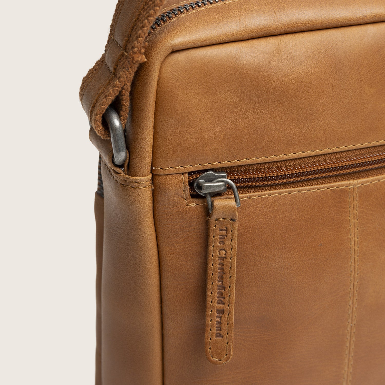 Leren Crossbody Tas Cognac Birmingham