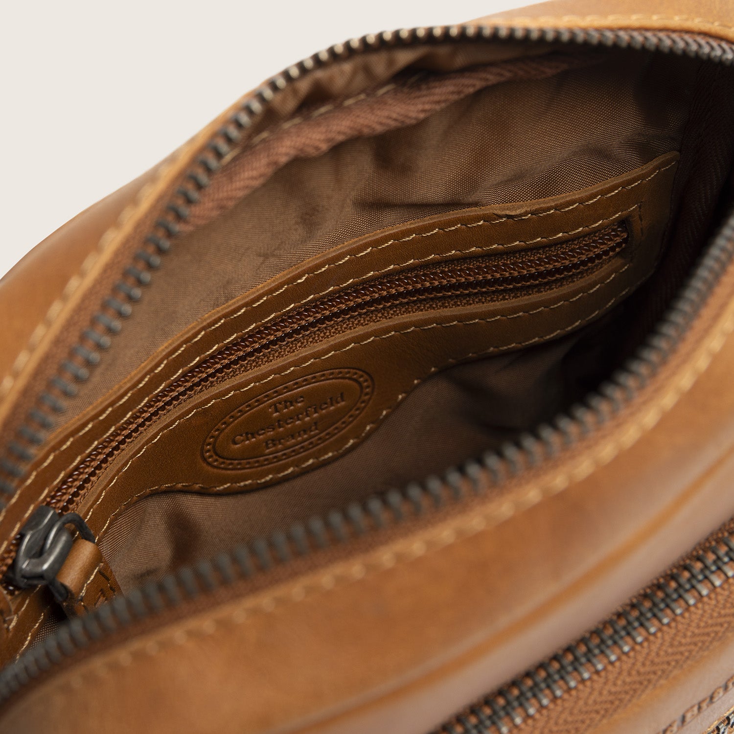 Leren Crossbody Tas Cognac Birmingham