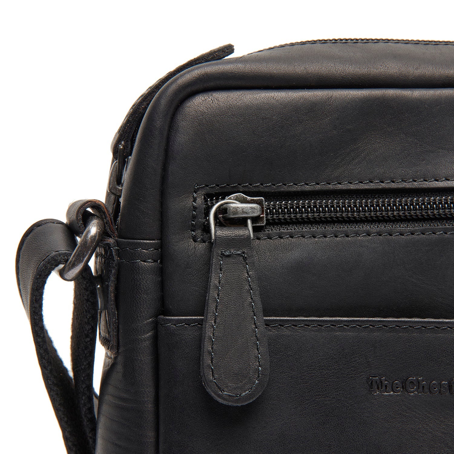 Leren Crossbody Tas Zwart Laveno