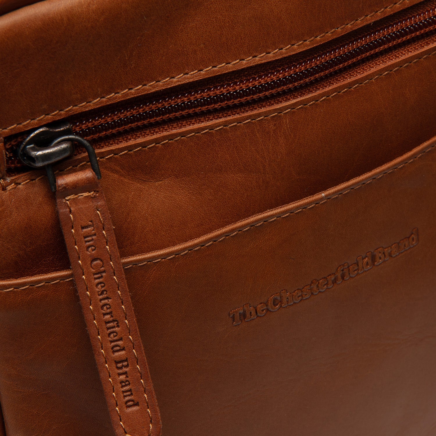 Leren Crossbody Tas Cognac Laveno