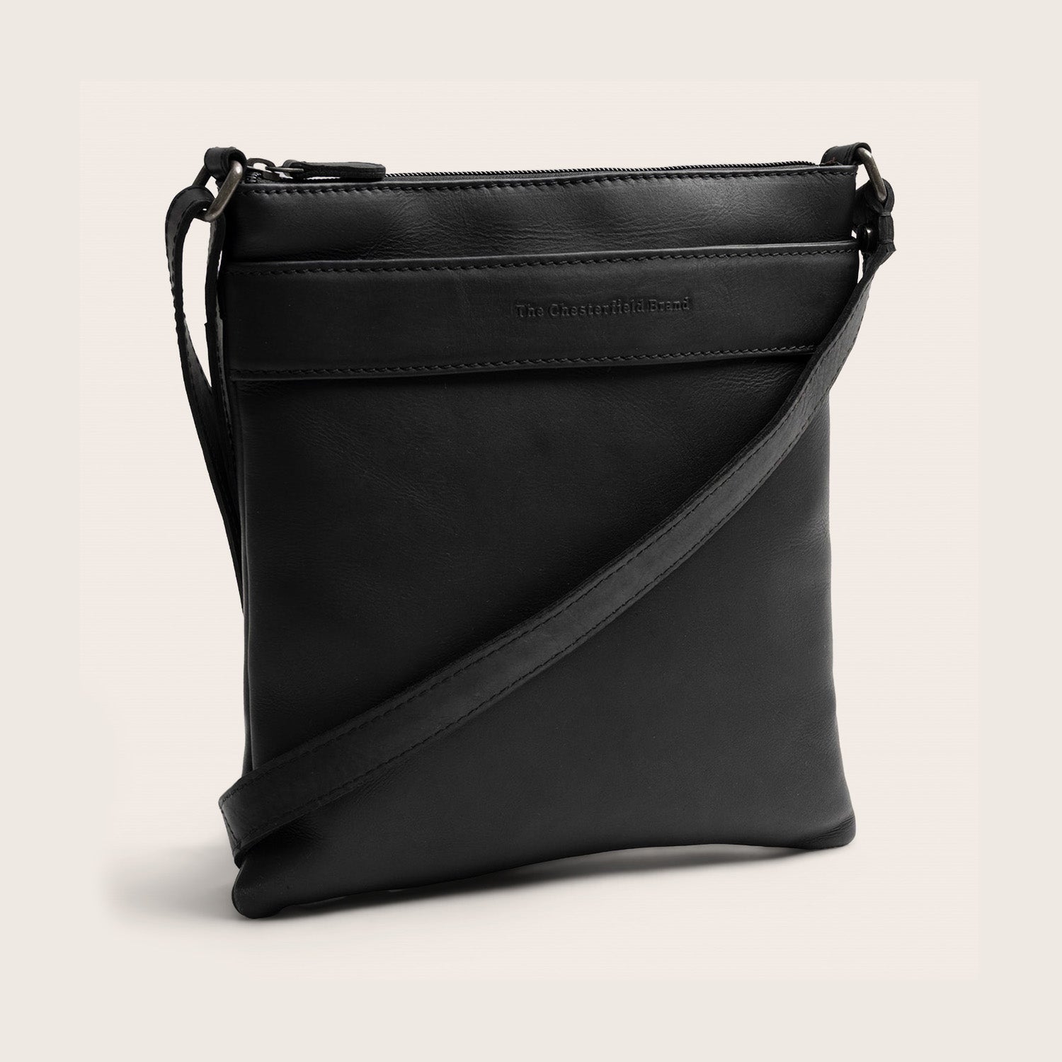 Leren Crossbody Tas Zwart Trenton