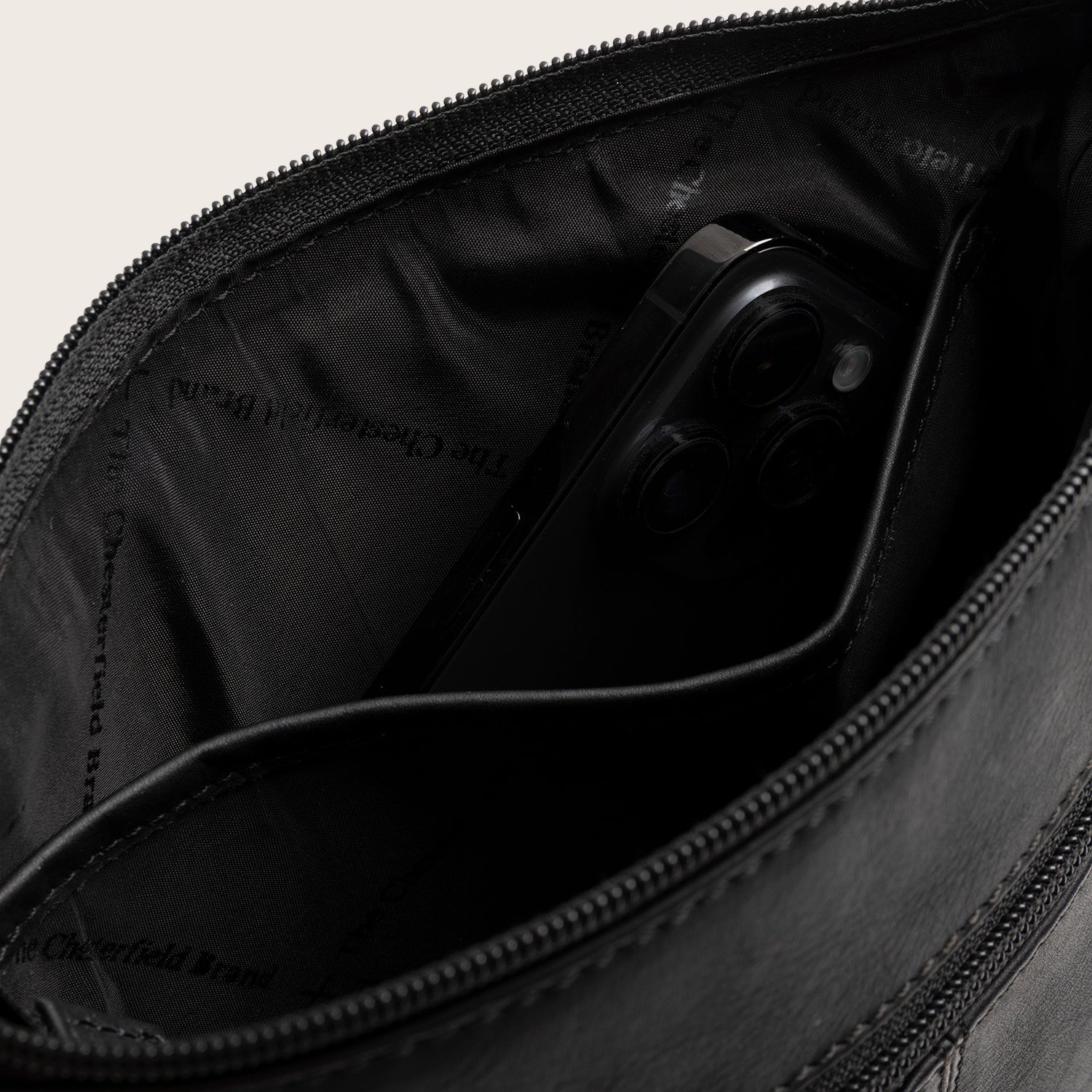 Leren Crossbody Tas Zwart Trenton