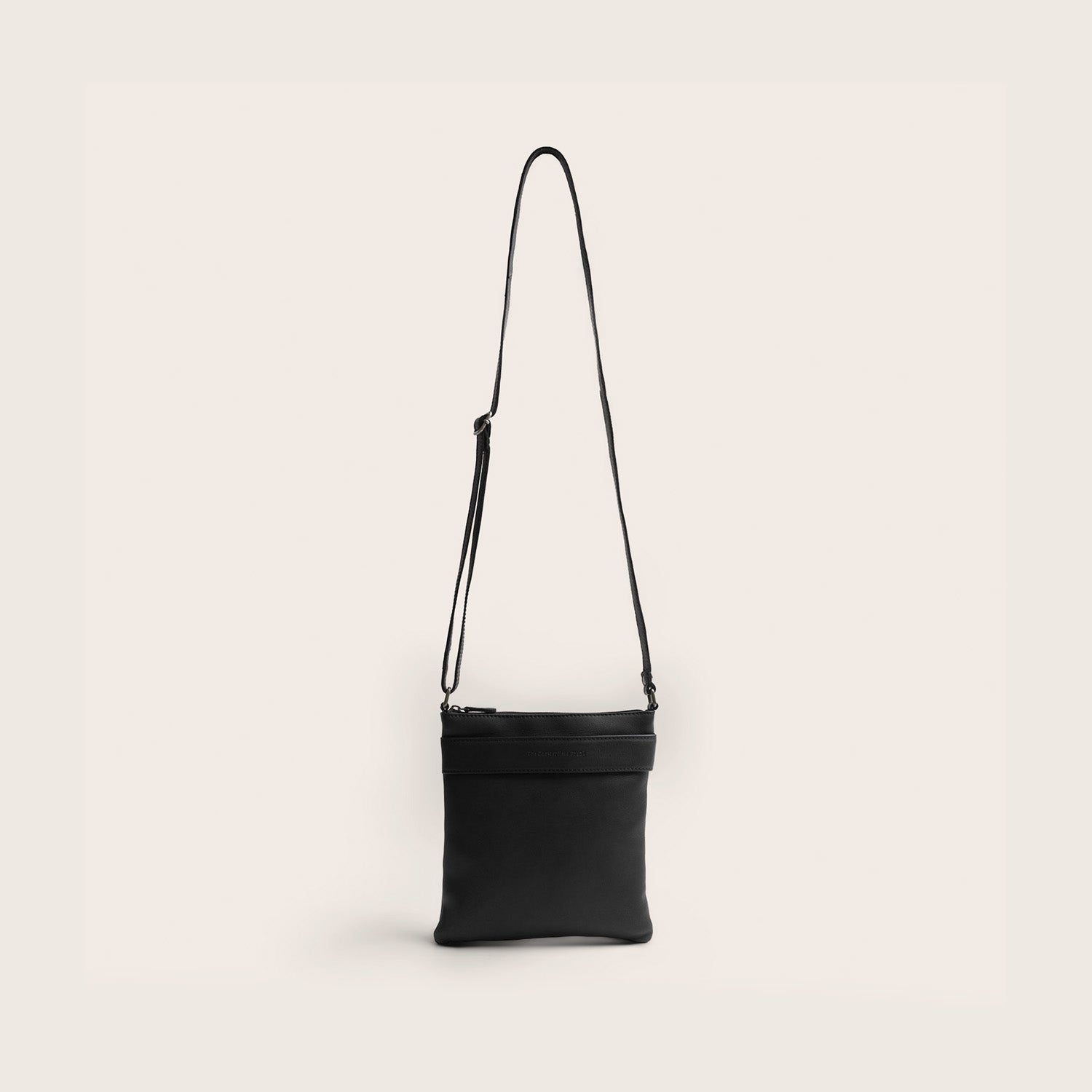 Leren Crossbody Tas Zwart Trenton