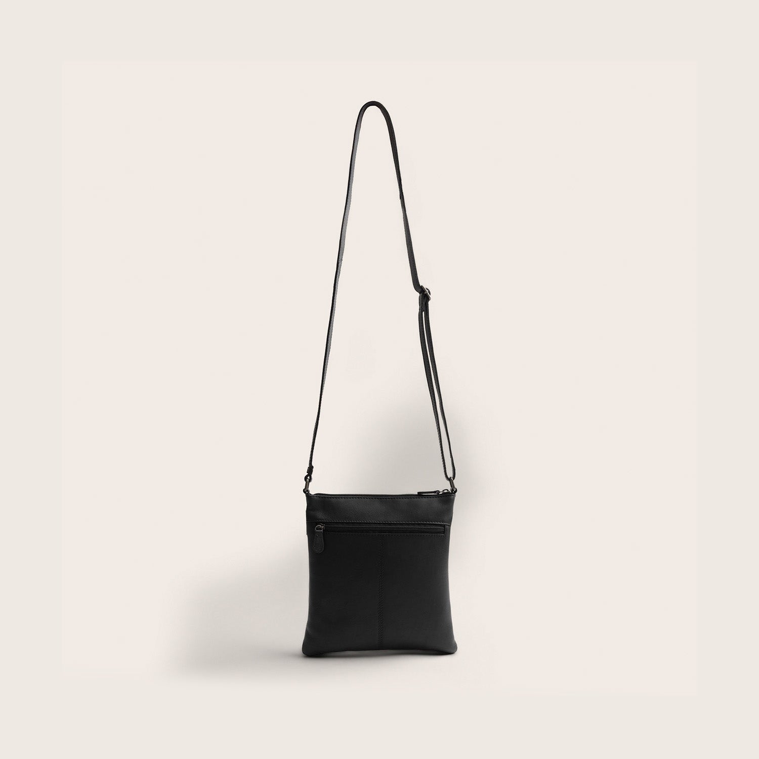 Leren Crossbody Tas Zwart Trenton
