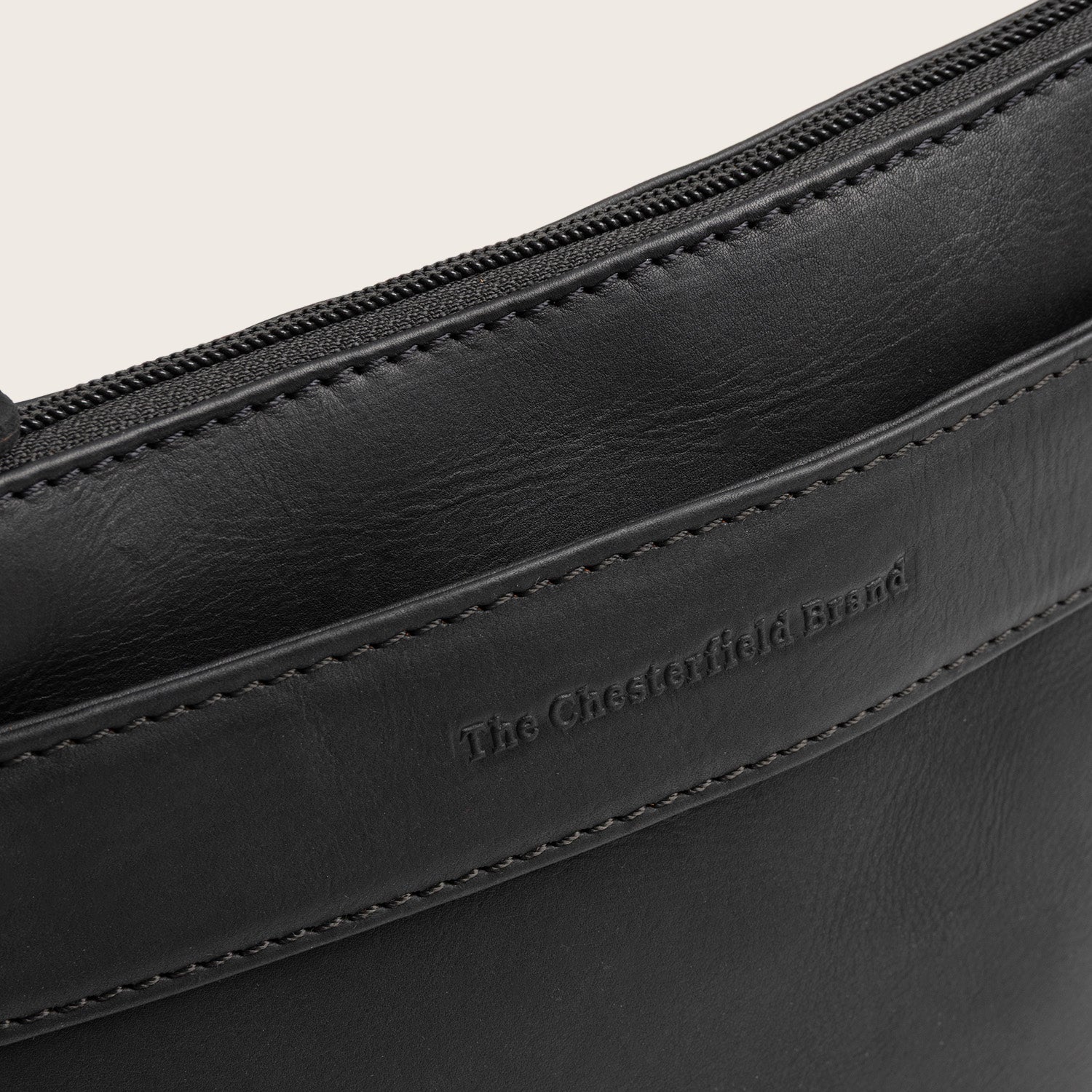 Leren Crossbody Tas Zwart Trenton