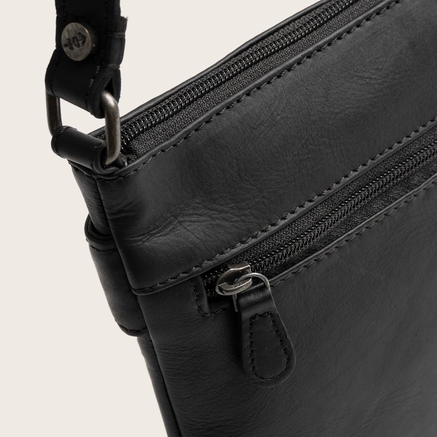 Leren Crossbody Tas Zwart Trenton