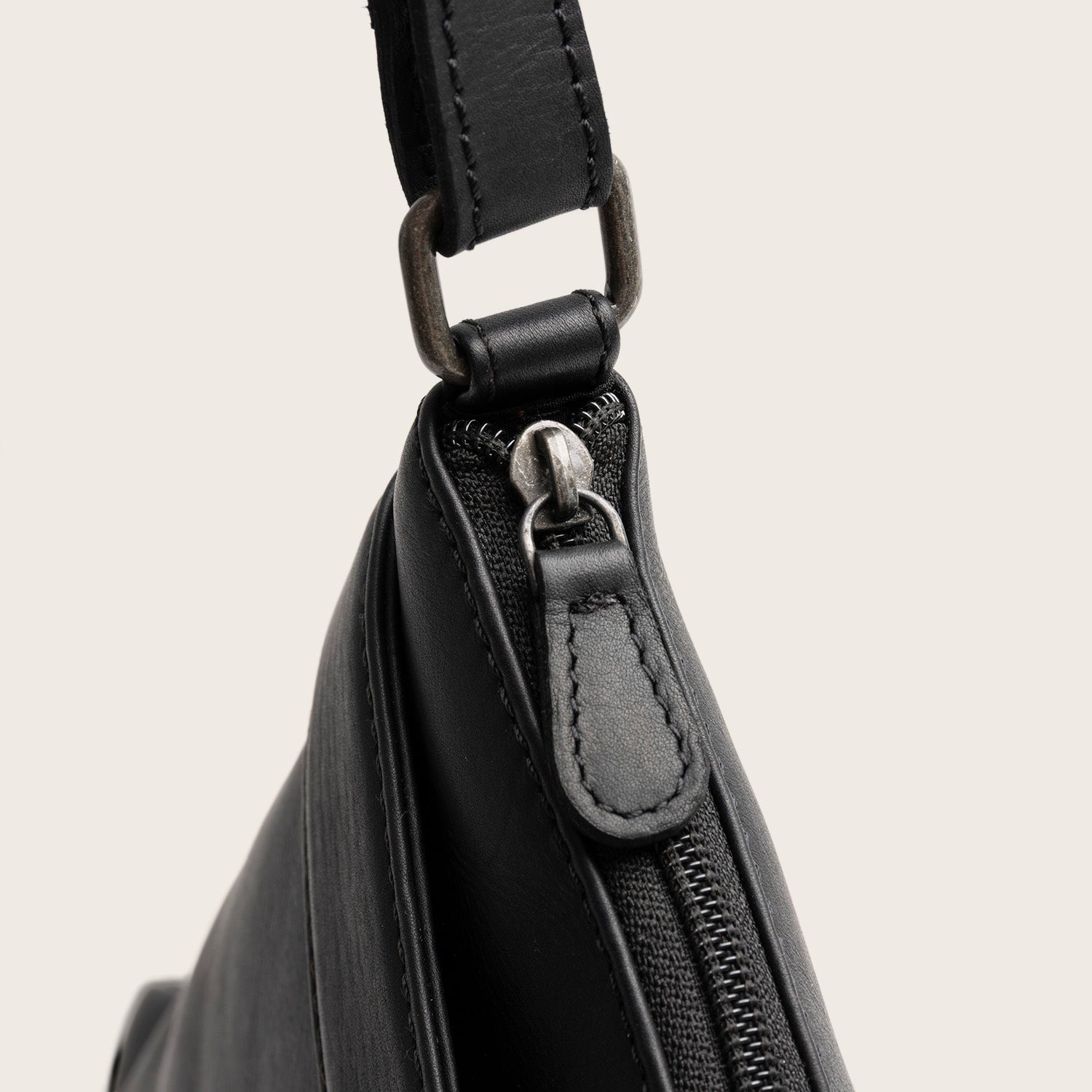 Leren Crossbody Tas Zwart Trenton