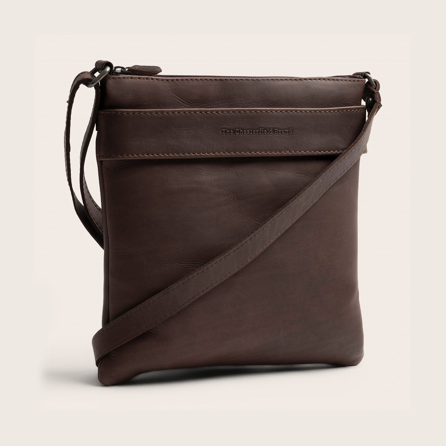 Leren Crossbody Tas Bruin Trenton
