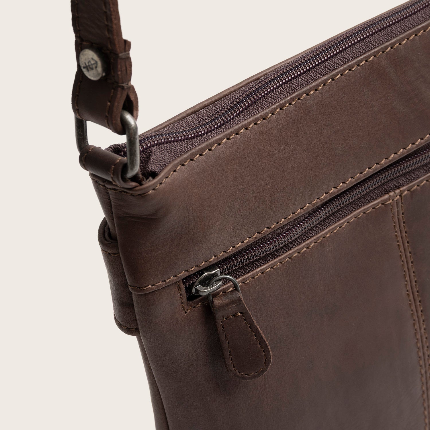Leren Crossbody Tas Bruin Trenton